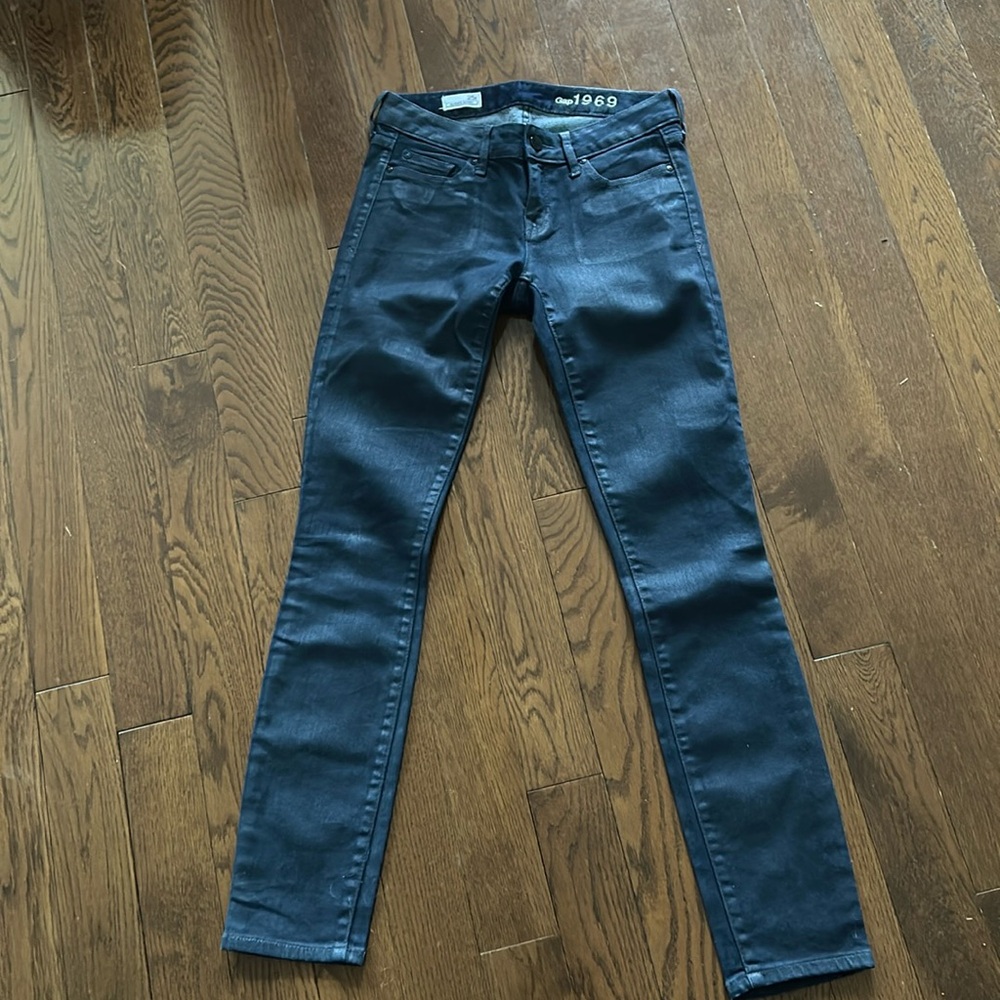 GAP Navy Blue Coated Denim Jeans - Size 25- Excellent Condition